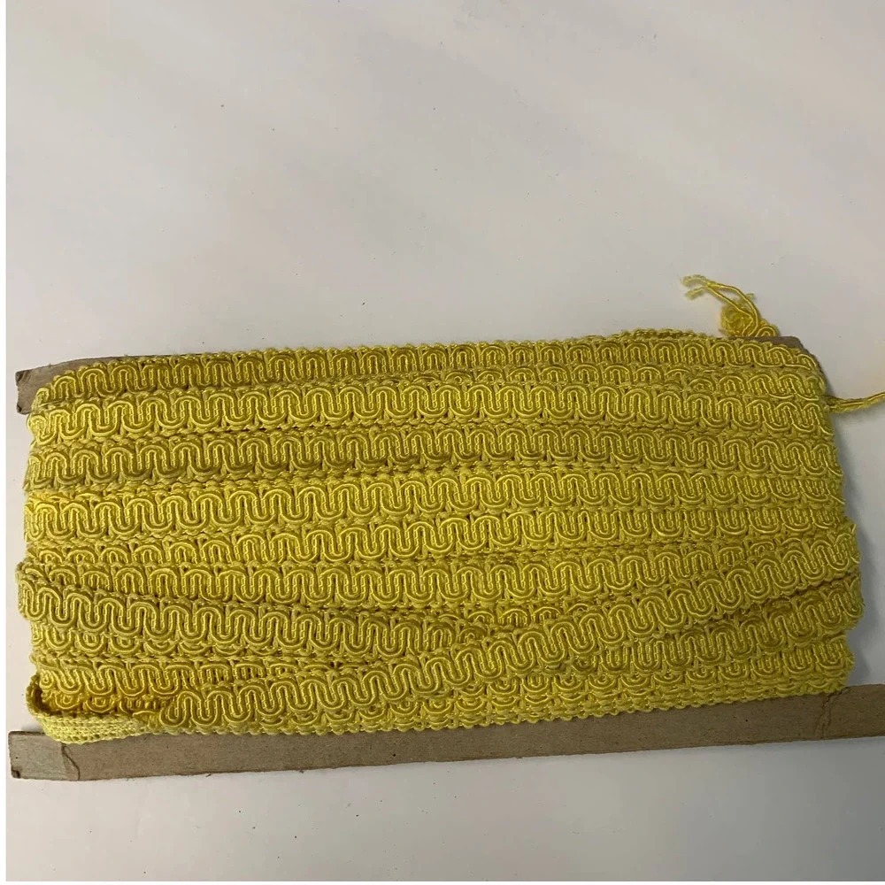 Vintage‎ Yellow Braided Trim 35 Yards NOS